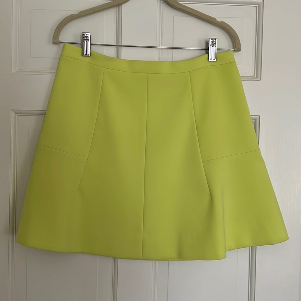 J. Crew neon green fit and flare skirt